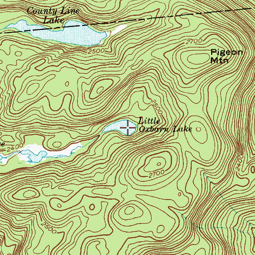 Topographic Map of Little Oxbarn Lake, NY