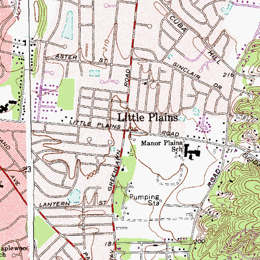 Topographic Map of Little Plains, NY