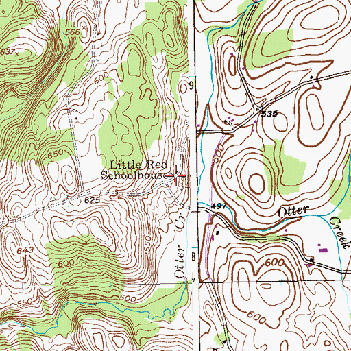 Topographic Map of Little Red Schoolhouse (historical), NY