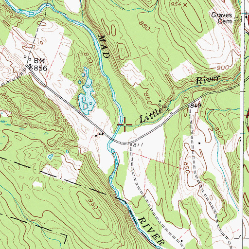 Topographic Map of Little River, NY