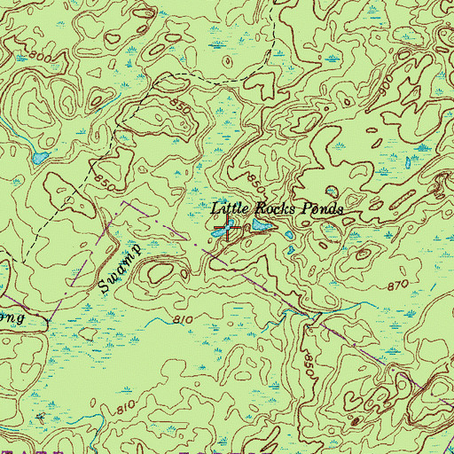 Topographic Map of Little Rocks Ponds, NY