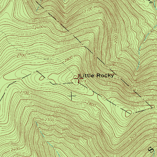 Topographic Map of Little Rocky, NY
