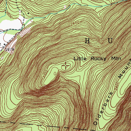 Topographic Map of Little Rocky Mountain, NY