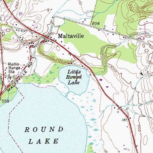 Topographic Map of Little Round Lake, NY