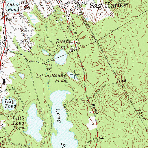 Topographic Map of Little Round Pond, NY