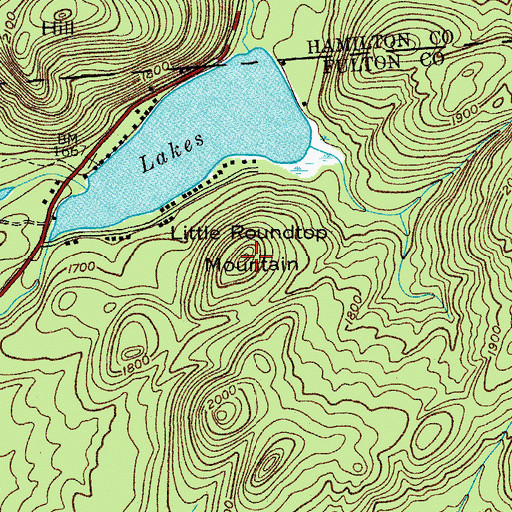 Topographic Map of Little Roundtop Mountain, NY