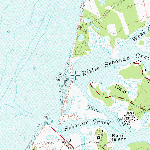Topographic Map of Little Sebonac Creek, NY