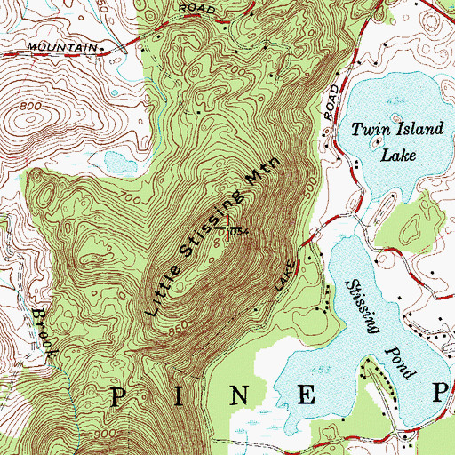 Topographic Map of Little Stissing Mountain, NY
