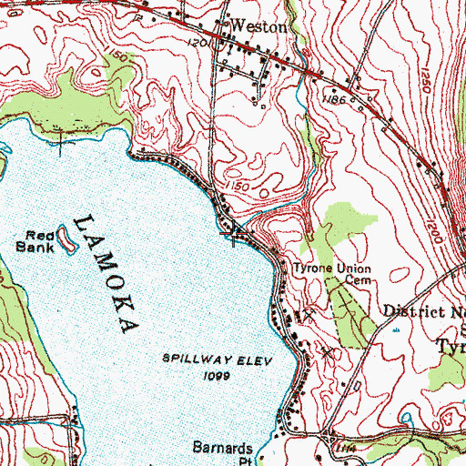 Topographic Map of Little Tobehanna Creek, NY