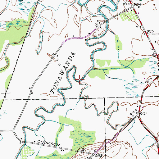 Topographic Map of Little Tonawanda Creek, NY