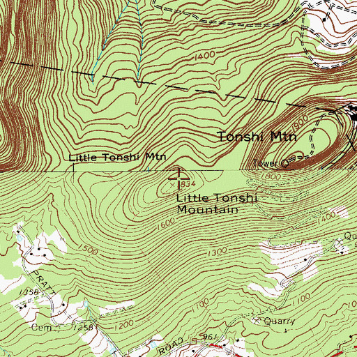 Topographic Map of Little Tonshi Mountain, NY