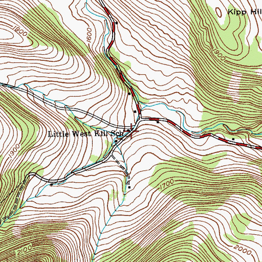 Topographic Map of Little West Kill School, NY
