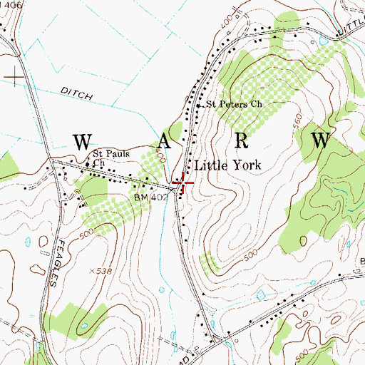 Topographic Map of Little York, NY