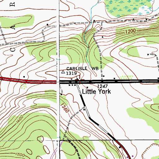 Topographic Map of Little York, NY