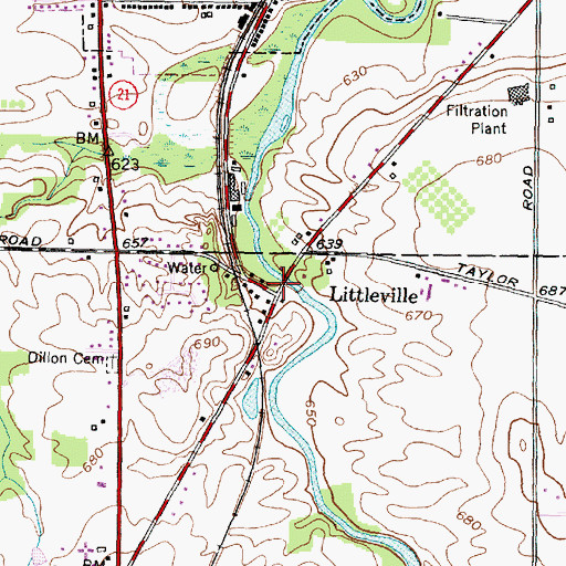Topographic Map of Littleville, NY