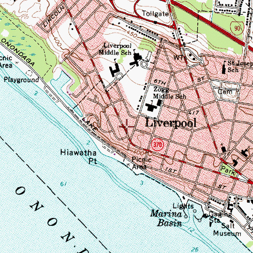 Topographic Map of Liverpool, NY