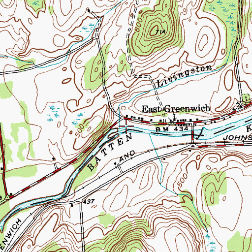 Topographic Map of Livingston Brook, NY