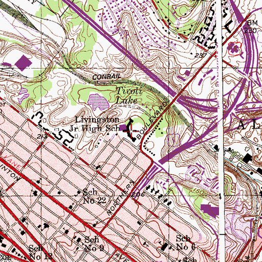 Topographic Map of Philip Livingston Magnet Academy, NY