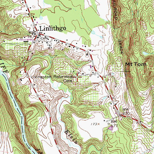 Topographic Map of Livingston Reformed Cemetery, NY