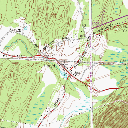 Topographic Map of Lloyd, NY