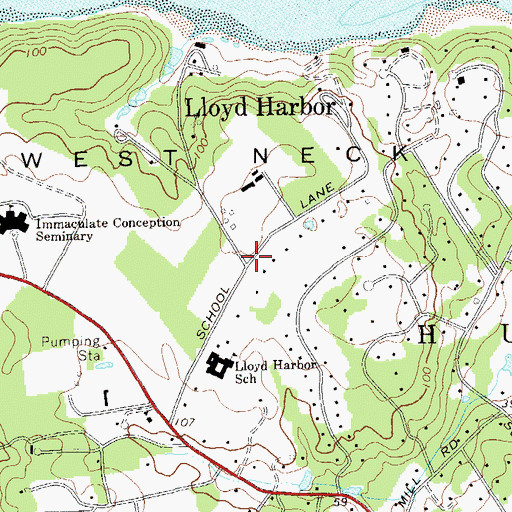 Topographic Map of Lloyd Harbor, NY