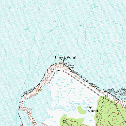 Topographic Map of Lloyd Point, NY