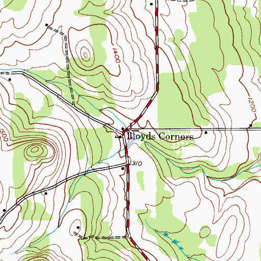 Topographic Map of Lloyds Corners, NY