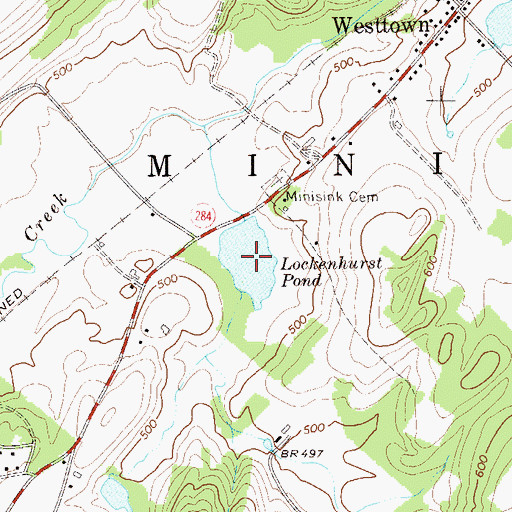 Topographic Map of Lockenhurst Pond, NY