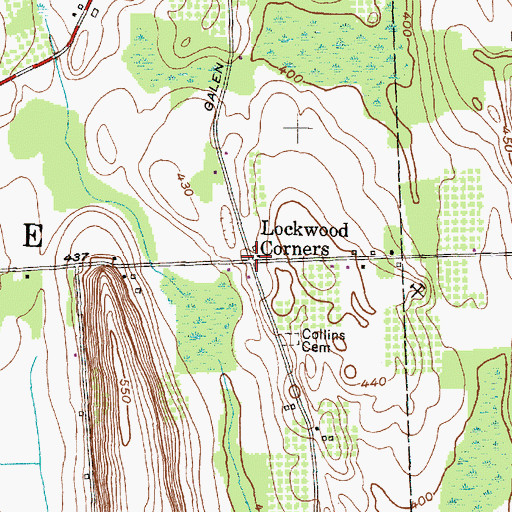 Topographic Map of Lockwood Corners, NY