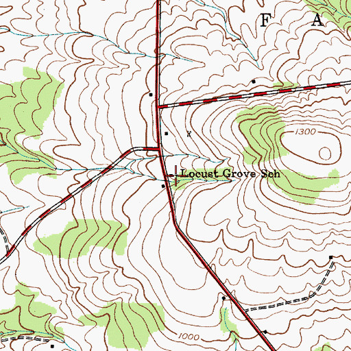 Topographic Map of Locust Grove School (historical), NY