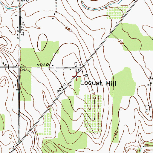 Topographic Map of Locust Hill, NY