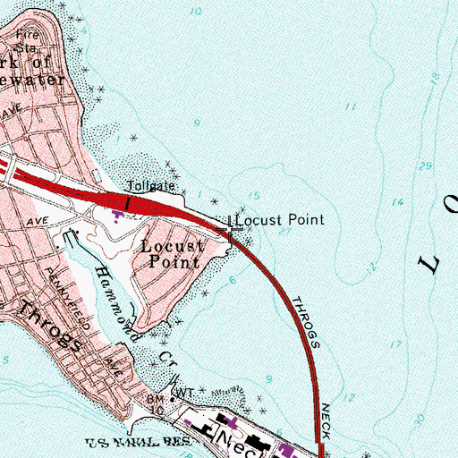 Topographic Map of Locust Point, NY