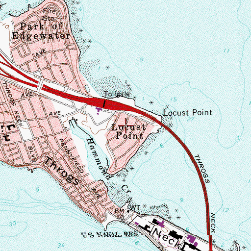 Topographic Map of Locust Point, NY