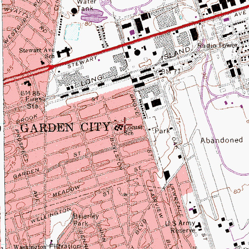 Topographic Map of Locust School, NY