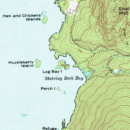 Topographic Map of Log Bay Island, NY