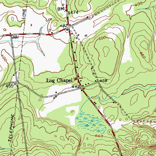 Topographic Map of Log Chapel, NY