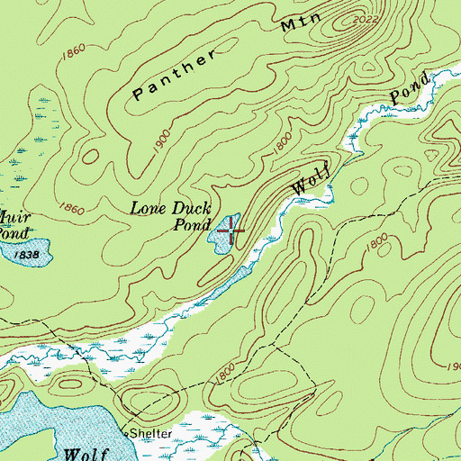Topographic Map of Lone Duck Pond, NY