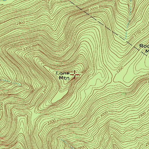 Topographic Map of Lone Mountain, NY