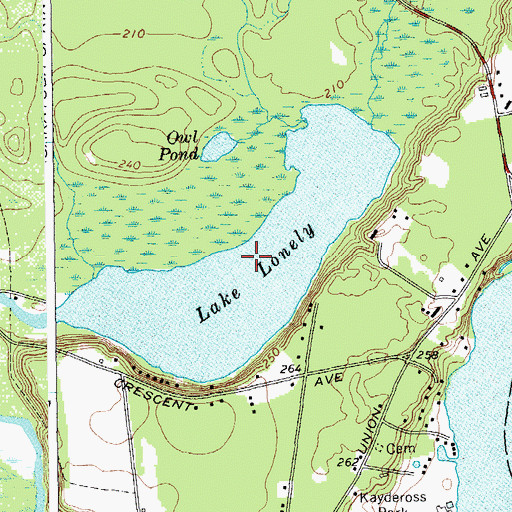 Topographic Map of Lake Lonely, NY
