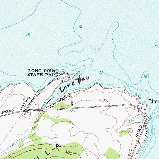 Topographic Map of Long Bay, NY