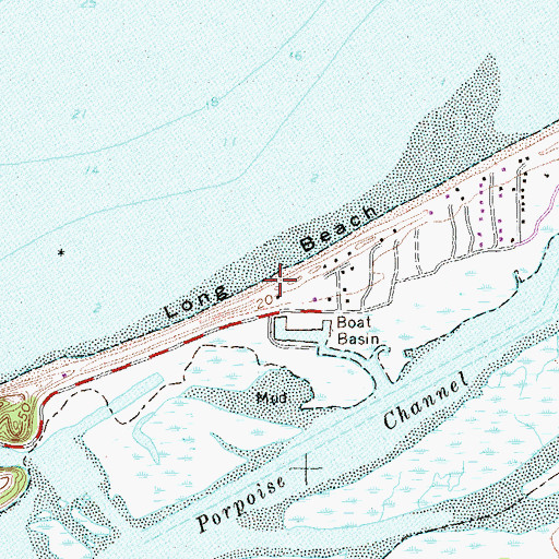 Topographic Map of Long Beach, NY