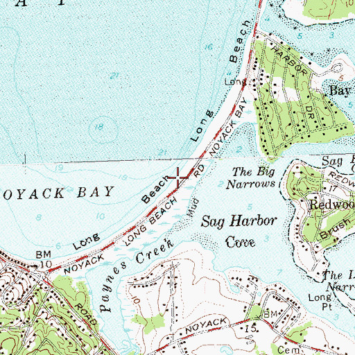 Topographic Map of Long Beach, NY