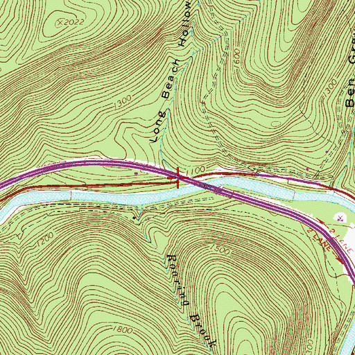 Topographic Map of Long Beach Hollow, NY