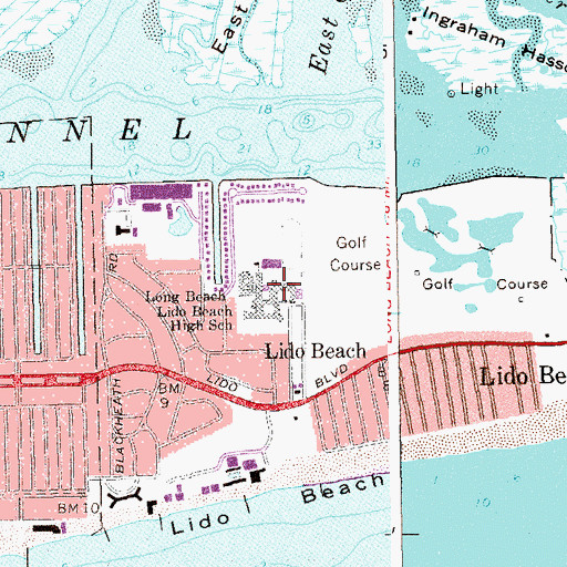 Topographic Map of Long Beach Middle School, NY