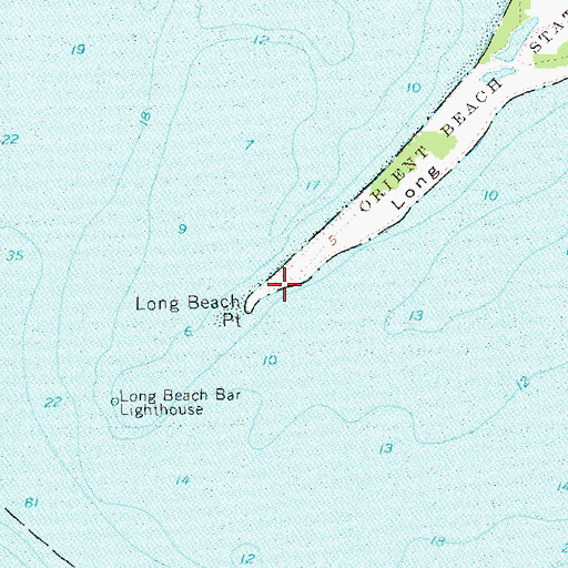 Topographic Map of Long Beach Point, NY