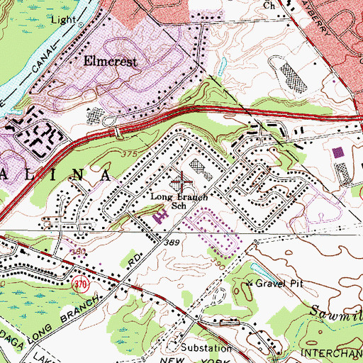 Topographic Map of Long Branch Elementary School, NY