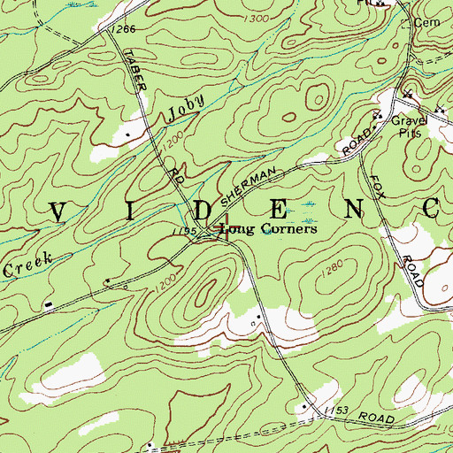 Topographic Map of Long Corners, NY