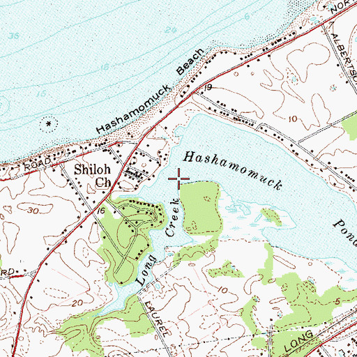 Topographic Map of Long Creek, NY