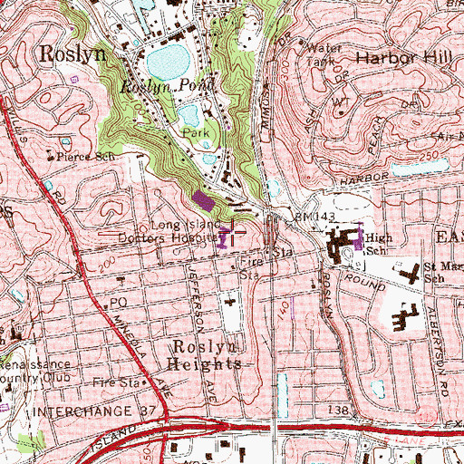 Topographic Map of Long Island Doctors Hospital, NY