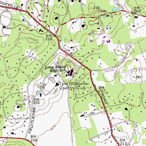 Topographic Map of Long Island High School, NY